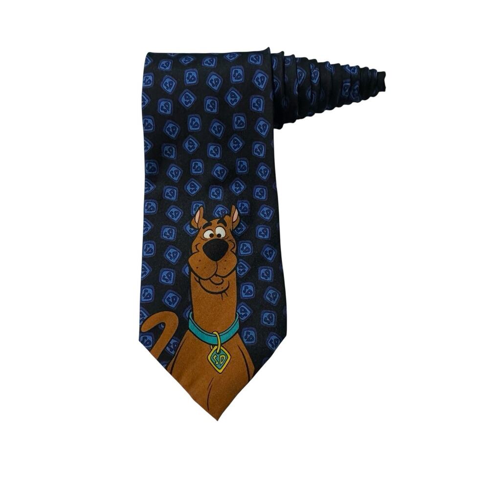 RARE Vintage SCOOBY-DOO Cartoon Network 1998 Blue NeckTie Hanna Barbera Classic